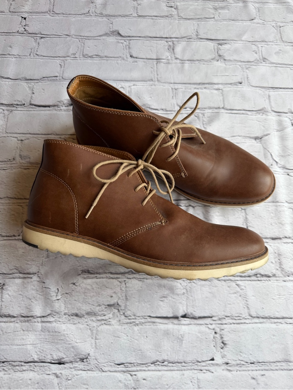 Aldo Brown Leather Chukka Boots Lace Up Mens 10.5 Business Casual Shoes